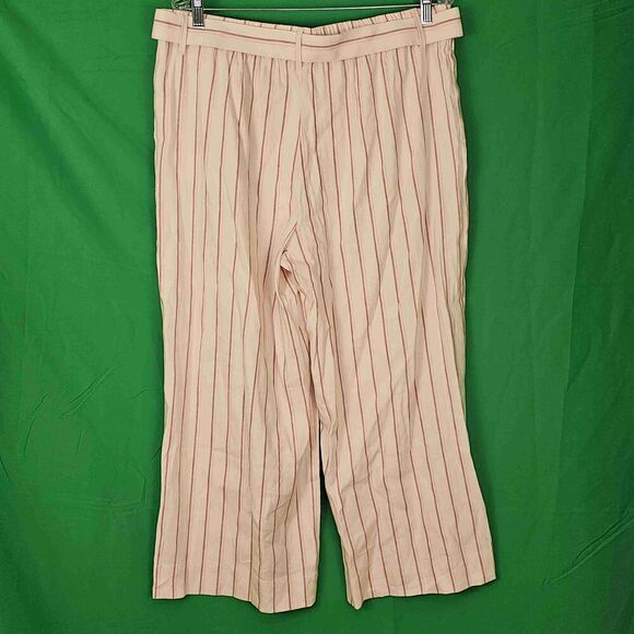 NWT J Jill Womens Barleymult Striped Linen Blend Wide‎ Leg Pants Large - Picture 2 of 4